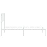 vidaXL Cadre de lit métal sans matelas et tête de lit blanc 107x203 cm