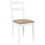 vidaXL Chaises à manger coussins 2 Pièces blanc bois massif caoutchouc