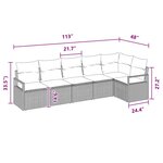 vidaXL Ensemble de canapé de jardin avec coussin 6 Pièces Marron et rouge