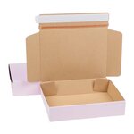 Boîte pliante d'envoi postal rose en micro-cannelé avec bande d'arrachage 23 6 x 18 1 x 5 4 cm