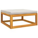 vidaXL Salon de jardin 6 Pièces avec coussins gris clair bois massif
