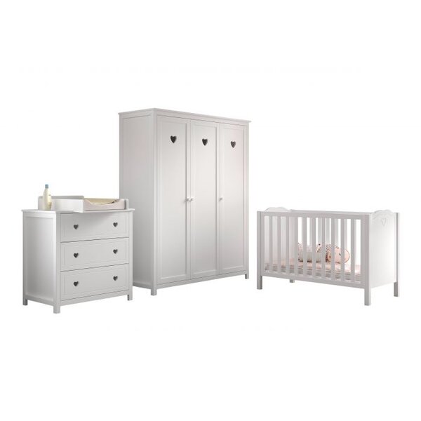 Amori Lit Bébé 60x120cm Commode Plan à Langer Armoire 3p