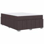 vidaXL Cadre de lit avec matelas Marron foncé 140 x 200 cm tissu