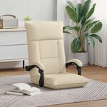 vidaXL Fauteuil de sol ajustable Crème Tissu