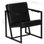 vidaXL Fauteuil noir cuir véritable