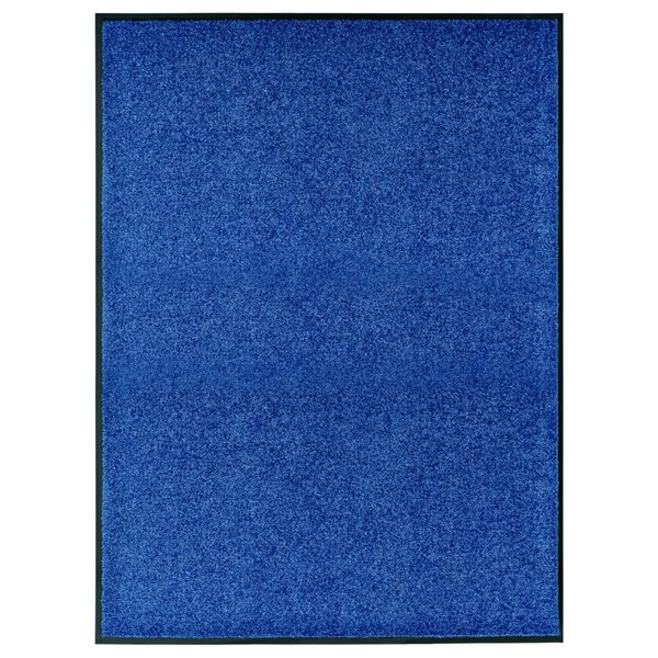 vidaXL Paillasson lavable Bleu 90x120 cm