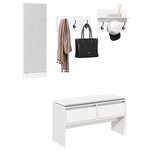 vidaXL Ensemble de meubles de couloir 4 Pièces blanc bois d'ingénierie