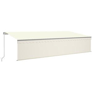 vidaXL Auvent manuel rétractable avec store 6x3 m Crème