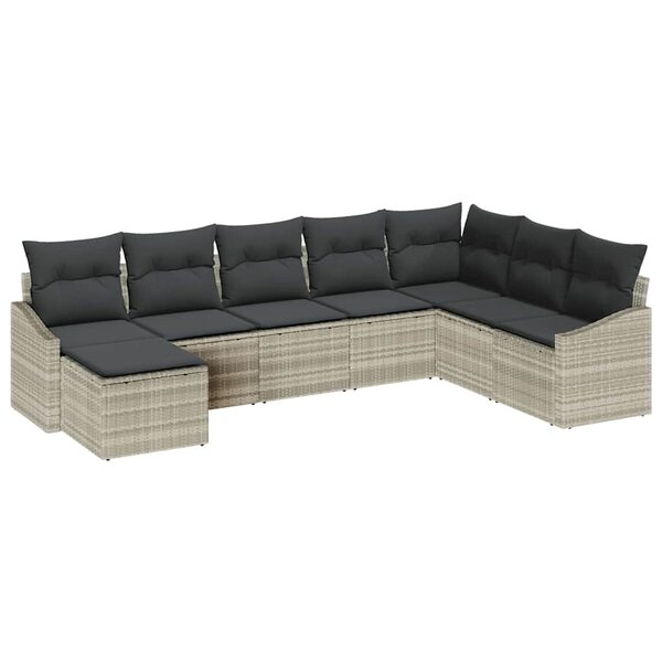 vidaXL Ensemble de salle à manger pour jardin 8 Pièces Gris clair