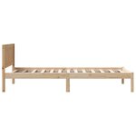 vidaXL Cadre de lit en bois de pin Naturel Bois de pin massif 100 x 200 cm