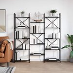 vidaXL Étagère Chêne noir 156 x 25 x 167.5 cm Bois d'ingénierie