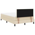 vidaXL Lit à ressorts avec matelas Crème 120 x 190 cm tissu