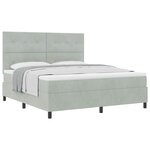vidaXL Lit à ressorts avec matelas Gris clair 180 x 200 cm tissu