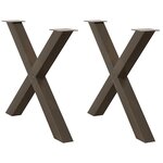 vidaXL Pieds de table à manger en forme de X 2 pièces acier naturel 90 x (72-73) cm