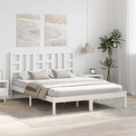 vidaXL Cadre de lit sans matelas blanc 150x200 cm bois massif