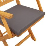 Chaises de jardin pliantes vidaXL avec coussin gris 8 pièces en bois d'acacia massif