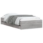 vidaXL Cadre de lit avec tiroirs sans matelas sonoma gris 90x200 cm