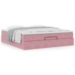 VidaXL Cadre de lit ottoman avec matelas rose 160x200 cm velours