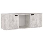 vidaXL Meuble TV Béton 88 5x27 5x30 5 cm Bois d’ingénierie