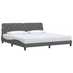 vidaXL Cadre de lit sans matelas gris foncé 200x200 cm tissu