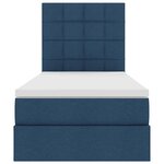 vidaXL Lit avec rangement et matelas Bleu 100 x 200 cm tissu
