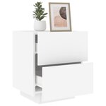 vidaXL Armoire de chevet avec lumières LED blanc bois d'ingénierie