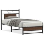 vidaXL Cadre de lit sans matelas chêne marron 75x190cm bois ingénierie