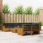 vidaXL Ensemble de canapés d'extérieur 9 Pièces Naturel et Anthracite