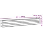vidaXL Lit surélevé de jardin Acier galvanisé 320x40x45 cm Anthracite