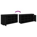 vidaXL Banc à chaussures noir 102x32x50 cm bois d'ingénierie