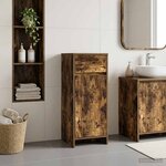 vidaXL Armoire de salle de bain Chêne fumé 35 x 36 5 x 85 cm