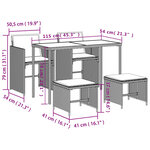 vidaXL Ensemble à manger de jardin et coussins 5 Pièces gris clair rotin