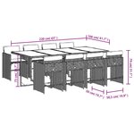 vidaXL Ensemble à manger de jardin 9Pièces coussins noir résine tressée