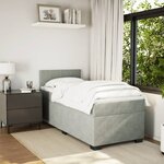 vidaXL Sommier à lattes de lit et matelas Gris clair 90x190 cm Velours