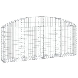 vidaXL Panier de gabions arqué 200x30x80/100 cm Fer galvanisé