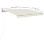 vidaXL Auvent manuel rétractable avec poteaux 3x2 5 m Crème