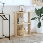 vidaXL Bibliothèque à 3 niveaux chêne sonoma 60x30x80 cm