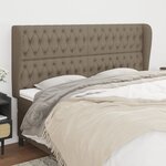 vidaXL Tête de lit avec oreilles Taupe 183x23x118/128 cm Tissu