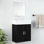 vidaXL Ensemble de meubles salle de bain 2 Pièces noir bois d'ingénierie