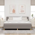 vidaXL Lit à ressort avec matelas taupe 180x200 cm en tissu
