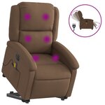 vidaXL Fauteuil inclinable de massage électrique Marron Tissu