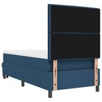 vidaXL Lit à ressorts avec tête de lit Bleu 90 x 190 cm tissu