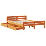 vidaXL Cadre de lit sans matelas cire marron 140x190cm bois pin massif