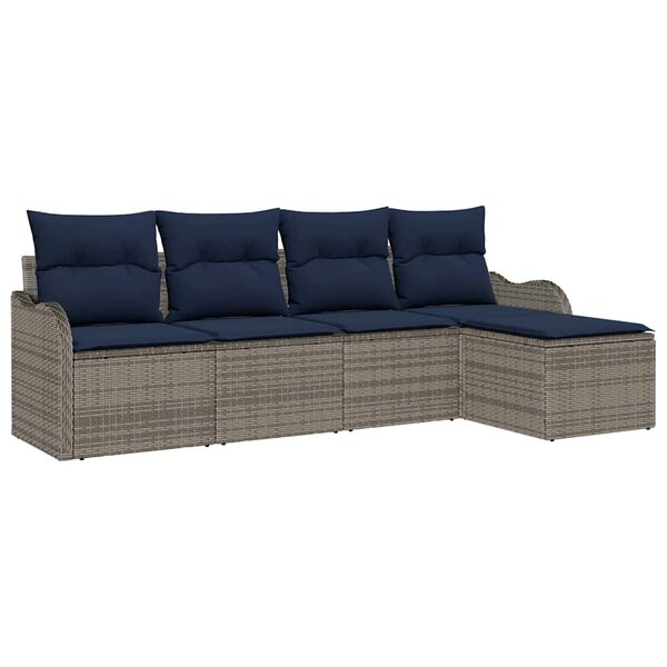 vidaXL Ensemble de canapé de jardin Gris polyrotin
