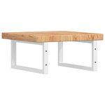 vidaXL Étagère de vasque murale acier et bois de chêne massif