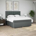 vidaXL Sommier à lattes de lit avec matelas Gris foncé 180x200cm Tissu