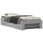 vidaXL Cadre de lit sans matelas sonoma gris 90x190 cm