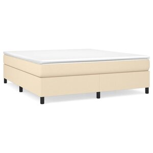 vidaXL Sommier à lattes de lit avec matelas Crème 180x200 cm Tissu