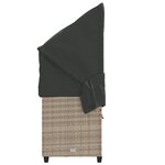 vidaXL Chaise longue avec auvent et coussins gris clair résine tressée