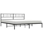 vidaXL Cadre de lit métal sans matelas avec tête de lit noir 183x213cm